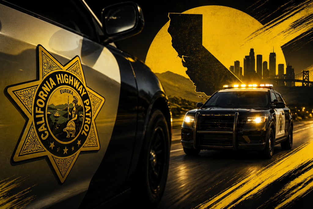 image that goes with a blog explaining maximum enforcement by california highway patrol
